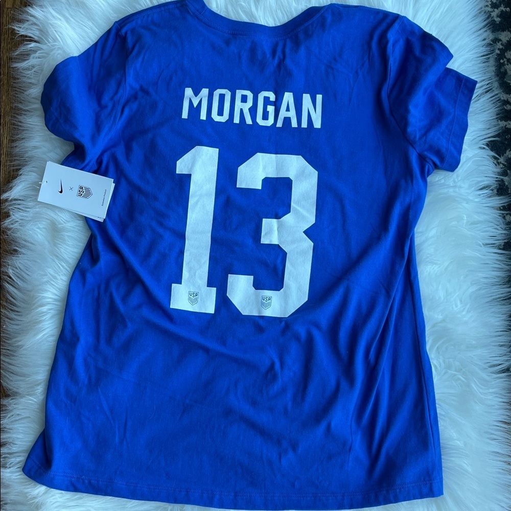 🆕 Nike USWNT 2023 Alex Morgan #13 Away T-Shirt Women’s Size L Royal Blue - Picture 5 of 8